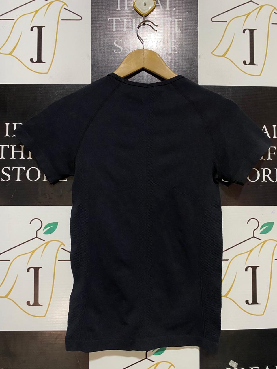 PRIMARK CARES |S| BUST 15| B27| WOMEN JET BLACK SEAMLESS RAGLAN SPORTS T-SHIRT