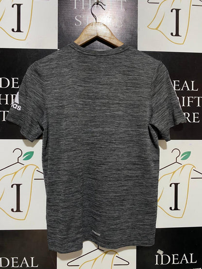 ADIDAS |L| BUST 18| B27| CHARCOAL GREY MELANGE PERFORMANCE SPORTS T-SHIRT