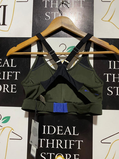 |XS| BUST 13| B28| PREMIUM OLIVE GREEN CROSS-BACK SPORTS BRA