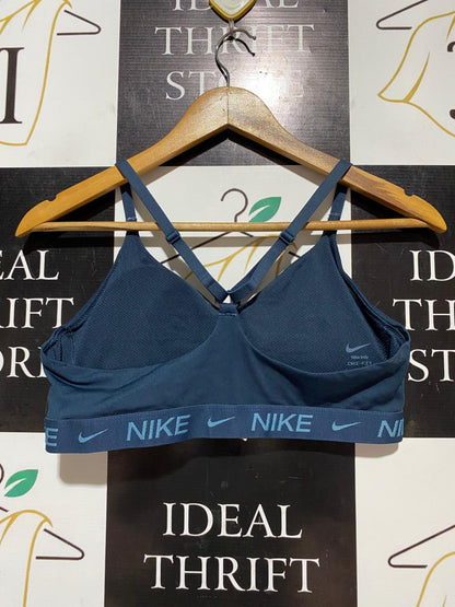 NIKE |L| BUST 15| B28| NAVY BLUE LOGO BAND SPORTS BRA