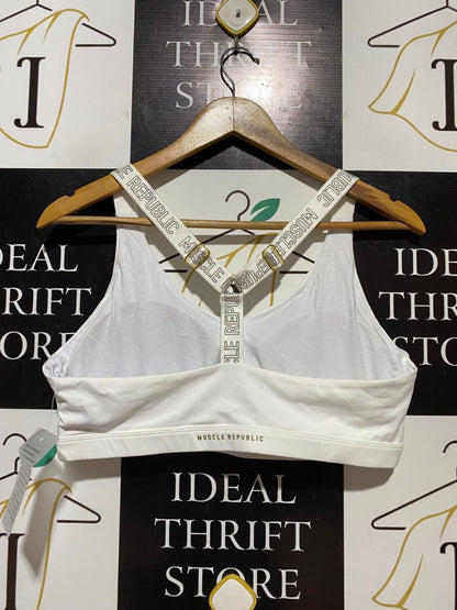 MUSCLE REPUBLIC |XL| BUST 16| B28|PREMIUM HIGH-SUPPORT SPORTS BRA WITH BRANDED STRAPS