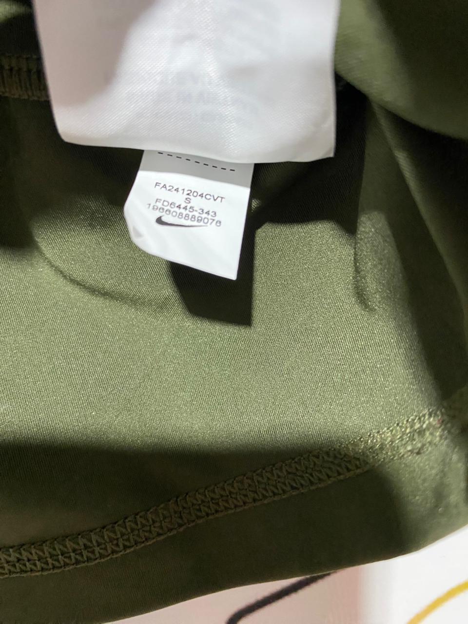 NIKE |S| BUST 14| B28| PRO PREMIUM OLIVE GREEN CROP TANK TOP WITH LIME TAPE