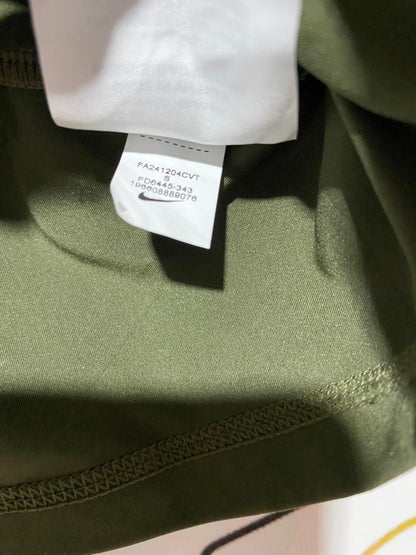 NIKE |S| BUST 14| B28| PRO PREMIUM OLIVE GREEN CROP TANK TOP WITH LIME TAPE