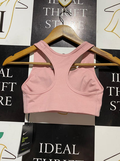 NIKE |XS| BUST 12| B28| DRI-FIT PREMIUM PASTEL PINK SWOOSH RACERBACK SPORTS BRA