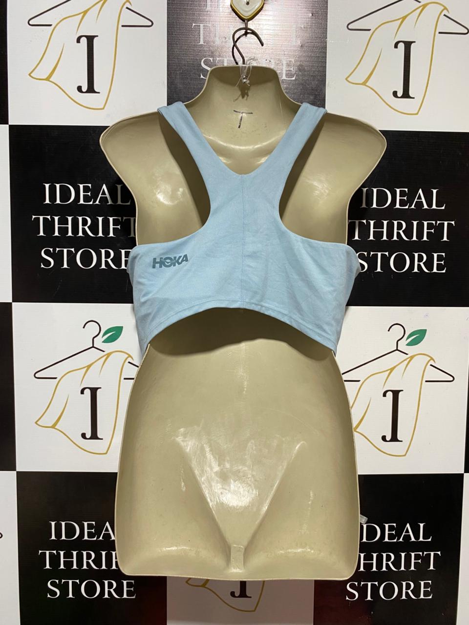 HOKA |L| BUST 17| B28| PREMIUM SKY BLUE HIGH-NECK CROP TANK TOP WITH SPORTS BRA
