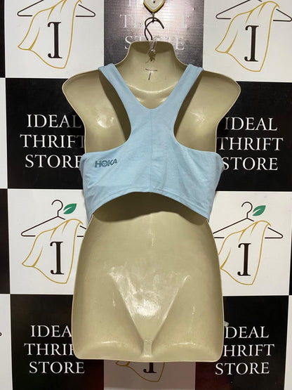HOKA |L| BUST 17| B28| PREMIUM SKY BLUE HIGH-NECK CROP TANK TOP WITH SPORTS BRA