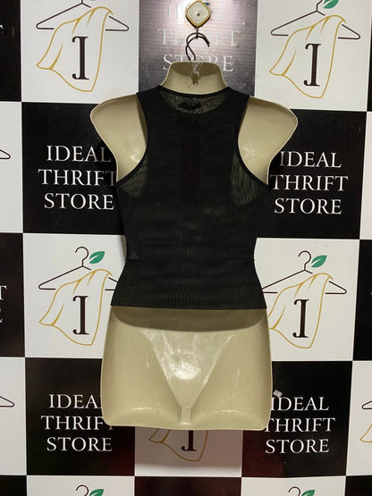 BEGINNING |XS| BUST 13| B28|PREMIUM CONTEMPORARY BLACK LACE-UP FRONT CORSET STYLE TANK TOP