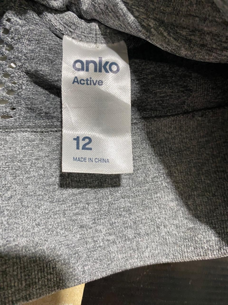 ANKO ACTIVE |M| BUST 13| B27| PREMIUM HEATHERED GREY RACERBACK SPORTS BRA
