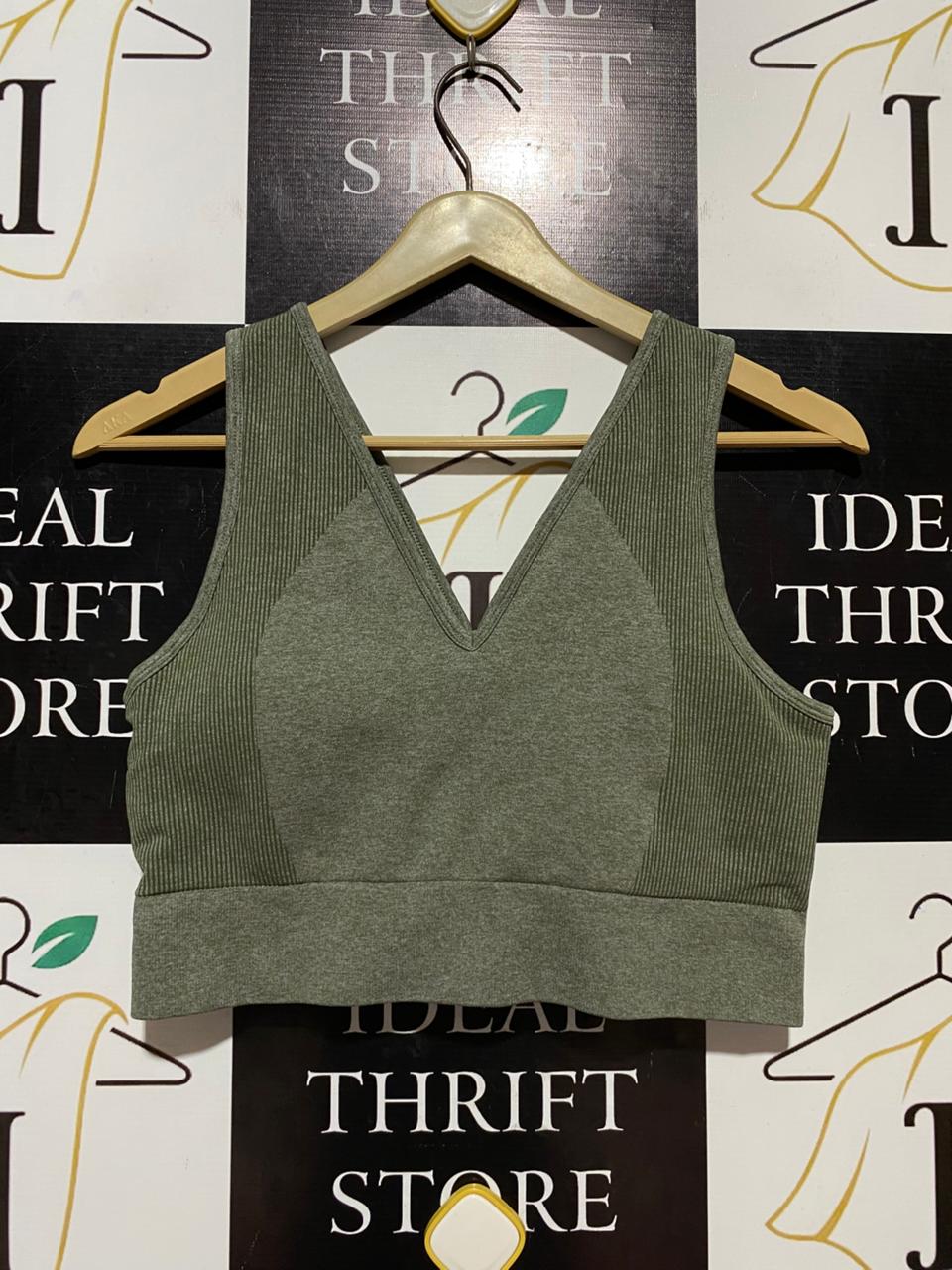 H&M |L| BUST 15| B27| WOMEN PREMIUM SEAMLESS RIBBED COMFORT SPORTS BRA