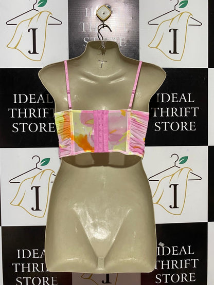 GLASSONS |S| BUST 12| B26| WOMEN PREMIUM FLORAL CORSET STYLE BUSTIER CROP TOP