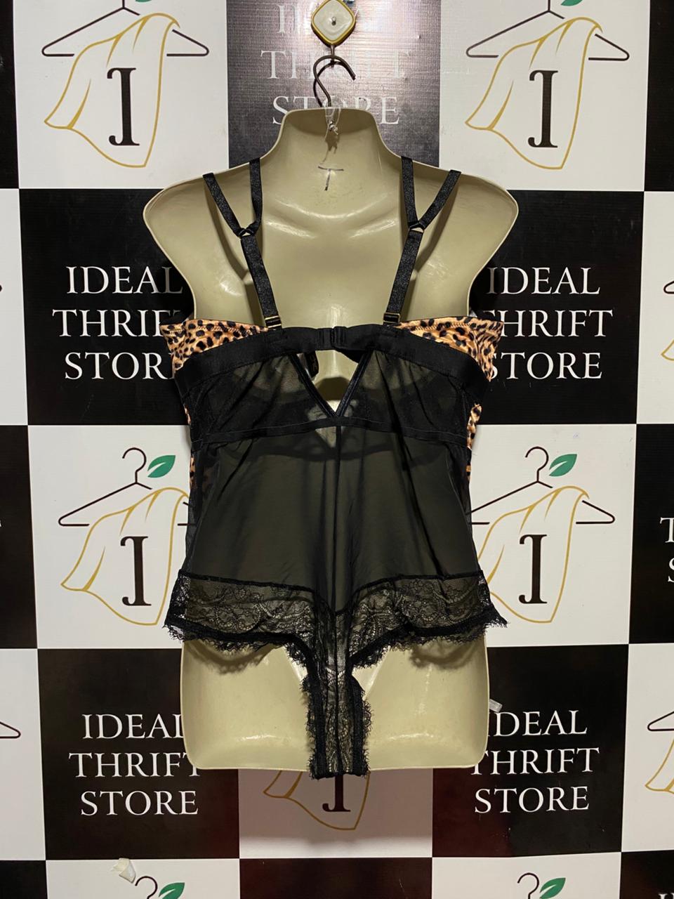 CITY CHIC |S| BUST 18| B27| LEOPARD PRINT LACE DETAIL BODYSUIT