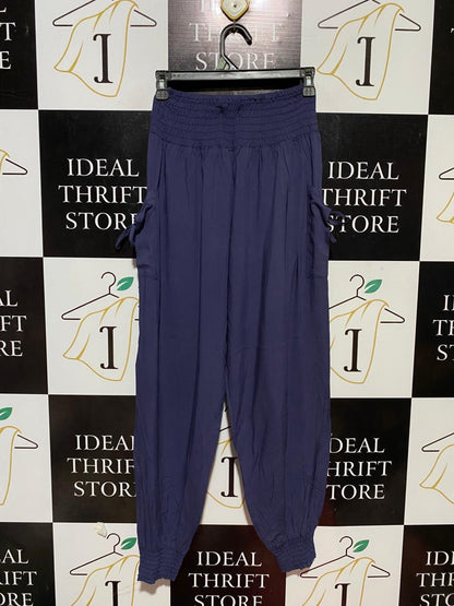 CAROLINE MORGAN |XS| WAIST 24| B27| WOMEN PREMIUM VISCOSE SMOCKED WAIST JOGGER TROUSERS