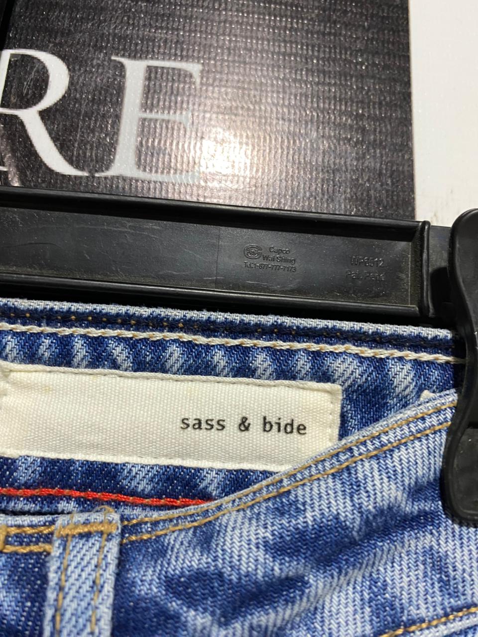 SASS & BIDE |L| WAIST 29| B27| HIGH WAISTED DISTRESSED STRAIGHT LEG DENIM JEANS