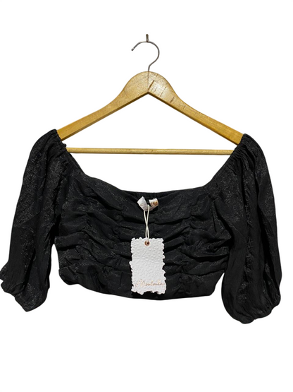 MOOLOOLA |S| BUST 14| B28| WOMEN'S SHIMMERING RUCHED CROPPED BLOUSE / TOP