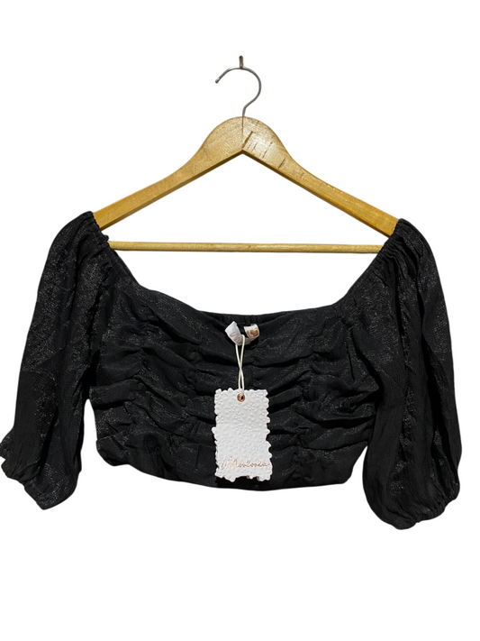 MOOLOOLA |S| BUST 14| B28| WOMEN'S SHIMMERING RUCHED CROPPED BLOUSE / TOP