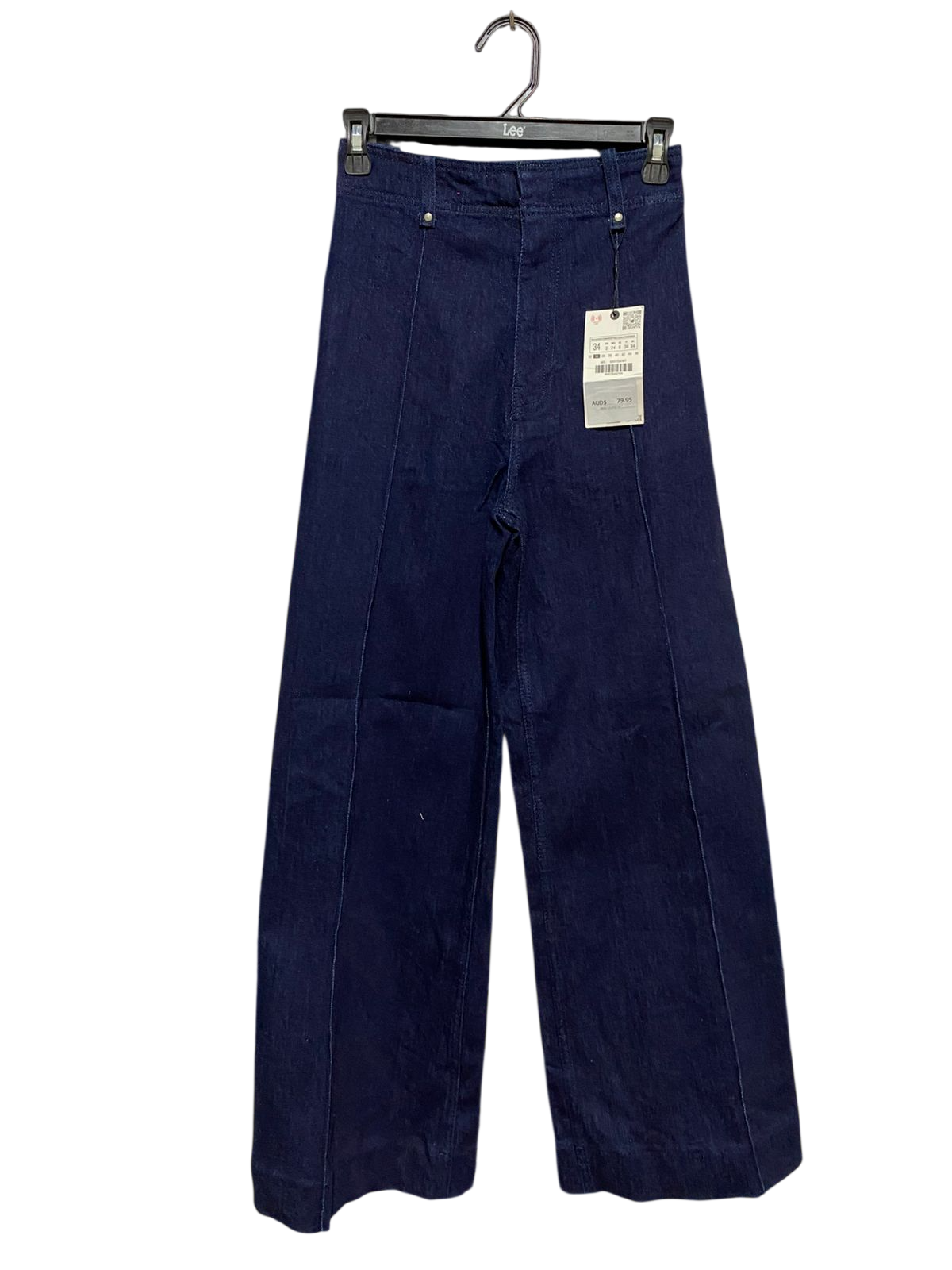 ZARA |XS| WAIST 24| B28| WOMEN'S HIGH-WAISTED WIDE-LEG DENIM JEANS / TROUSERS