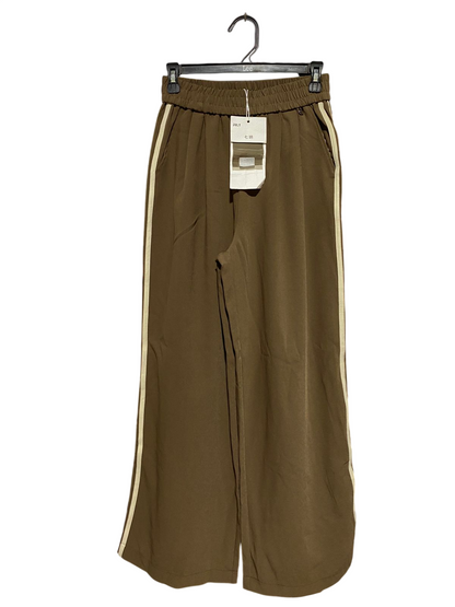 |S| WASIT 26| B28| PREMIUM BROWN WIDE-LEG SIDE-STRIPE TROUSERS
