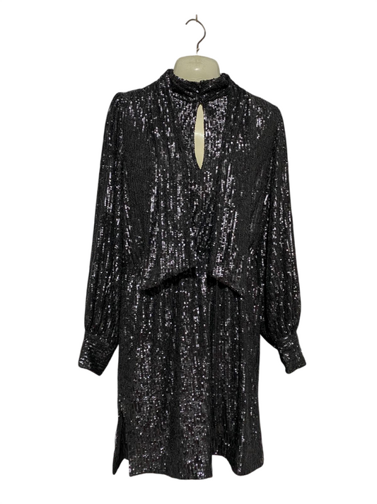 WITCHERY |M| BUST 19| B28| PREMIUM BURGUNDY SATIN HIGH-NECK PLEATED LONG MAXI DRESS