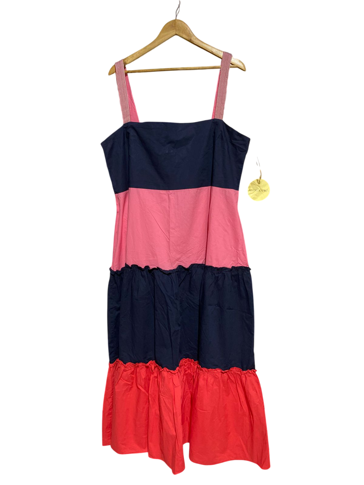 ALESSANDRA |XL| BUST 22| B28| COLOR-BLOCK TIERED STRAPLONG MAXI DRESS