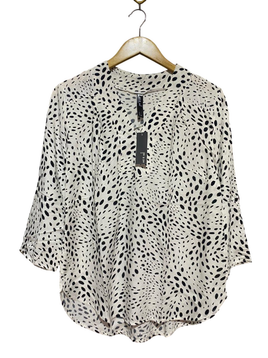 ED IT ED |L| BUST 19| B28| ANIMAL PRINT V-NECK BLOUSE