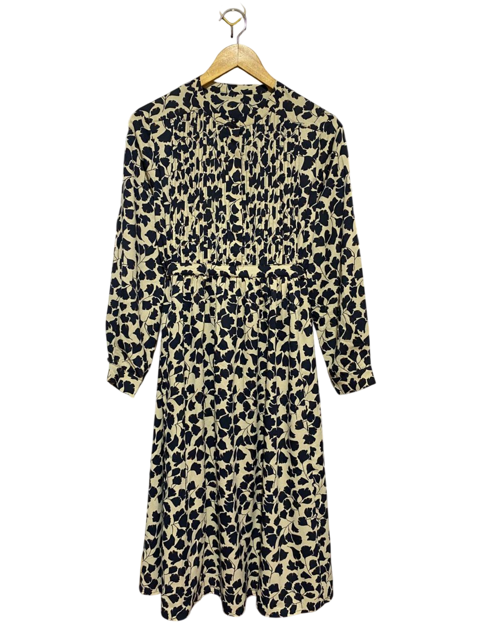 |M| BUST 18| B28| FLORAL PRINT PIN-TUCK LONG MIDI DRESS