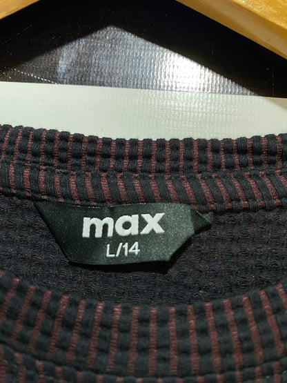 MAX |M| BUST 18| B29| WOMEN'S TEXTURED STRETCH SHORT SLEEVE CASUAL TOP / T-SHIRT