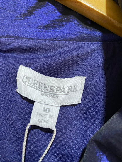 QUEENS PARK |M| BUST 16| B29| PREMIUM SHIMMER ROYAL BLUE MAXI DRESS WITH ROSETTE DETAIL
