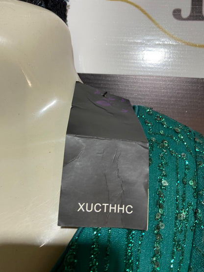 XUCTHHC |M| BUST 18| B29| EMBELLISHED SEQUIN V-NECK MAXI DRESS