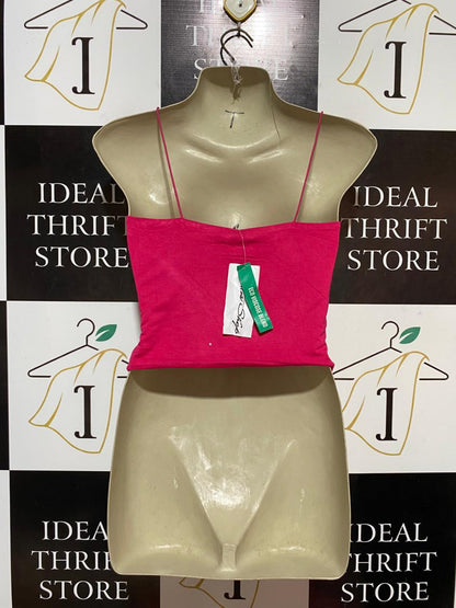 MISS SHOP |M| BUST 15| B29| SOLID STRAPPY CROP TANK TOP