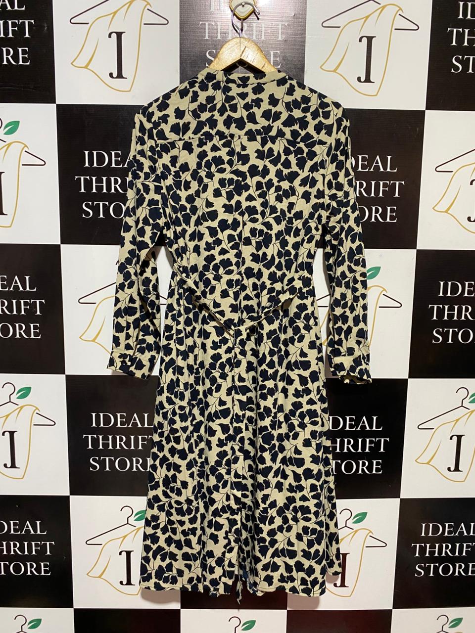|M| BUST 18| B28| FLORAL PRINT PIN-TUCK LONG MIDI DRESS