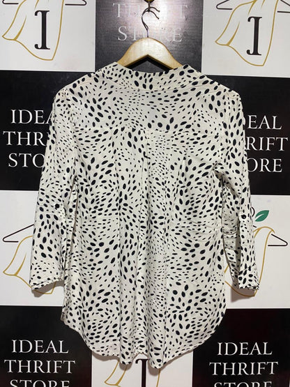 ED IT ED |L| BUST 19| B28| ANIMAL PRINT V-NECK BLOUSE