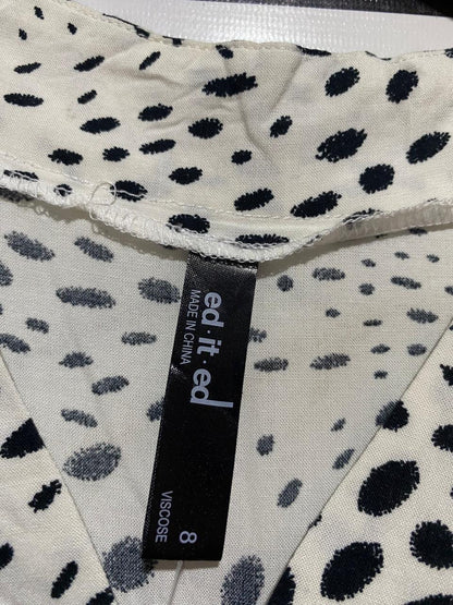 ED IT ED |L| BUST 19| B28| ANIMAL PRINT V-NECK BLOUSE