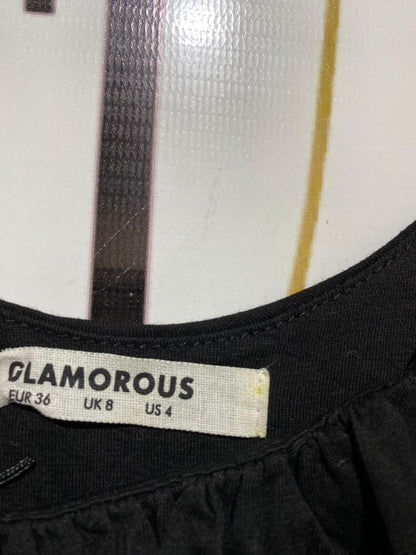 GLAMOROUS |S| BUST 16| B28| NEW BLACK GATHERED BUST BODYSUIT