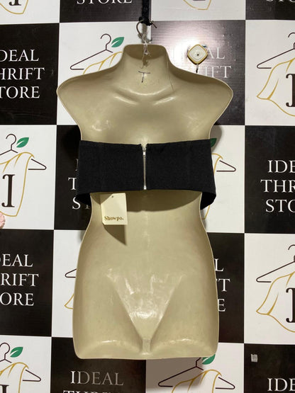 SHOWPO |M| BUST 17| B28| PREMIUM BLACK STRAPLESS STRUCTURED TUBE CROP TOP