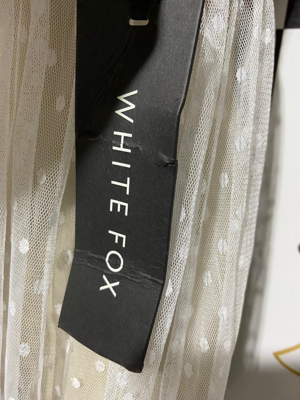 WHITE FOX | M| BUST 17| B28| CHIC MEETS WEST BEIGE MESH POLKA DOT MAXI DRESS