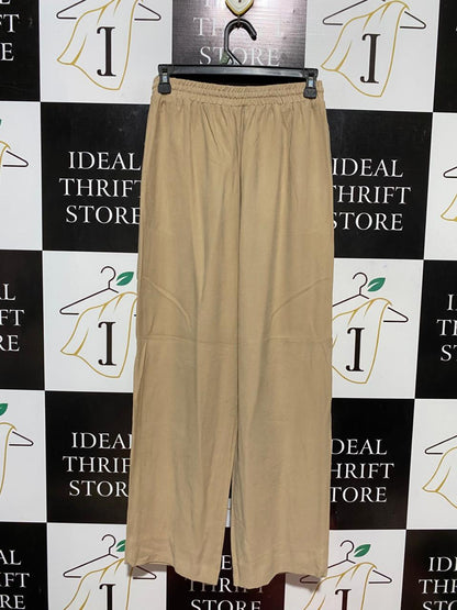 KOOKAI |S| WAIST 26| B28| PREMIUM BEIGE CASUAL WIDE-LEG TROUSERS WITH DRAWSTRING