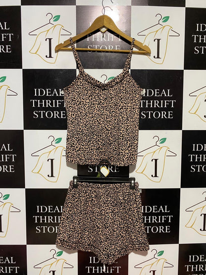 ED IT ED |S| B28| WOMEN'S LEOPARD PRINT PJ CO-ORD SET / SLEEPWEAR