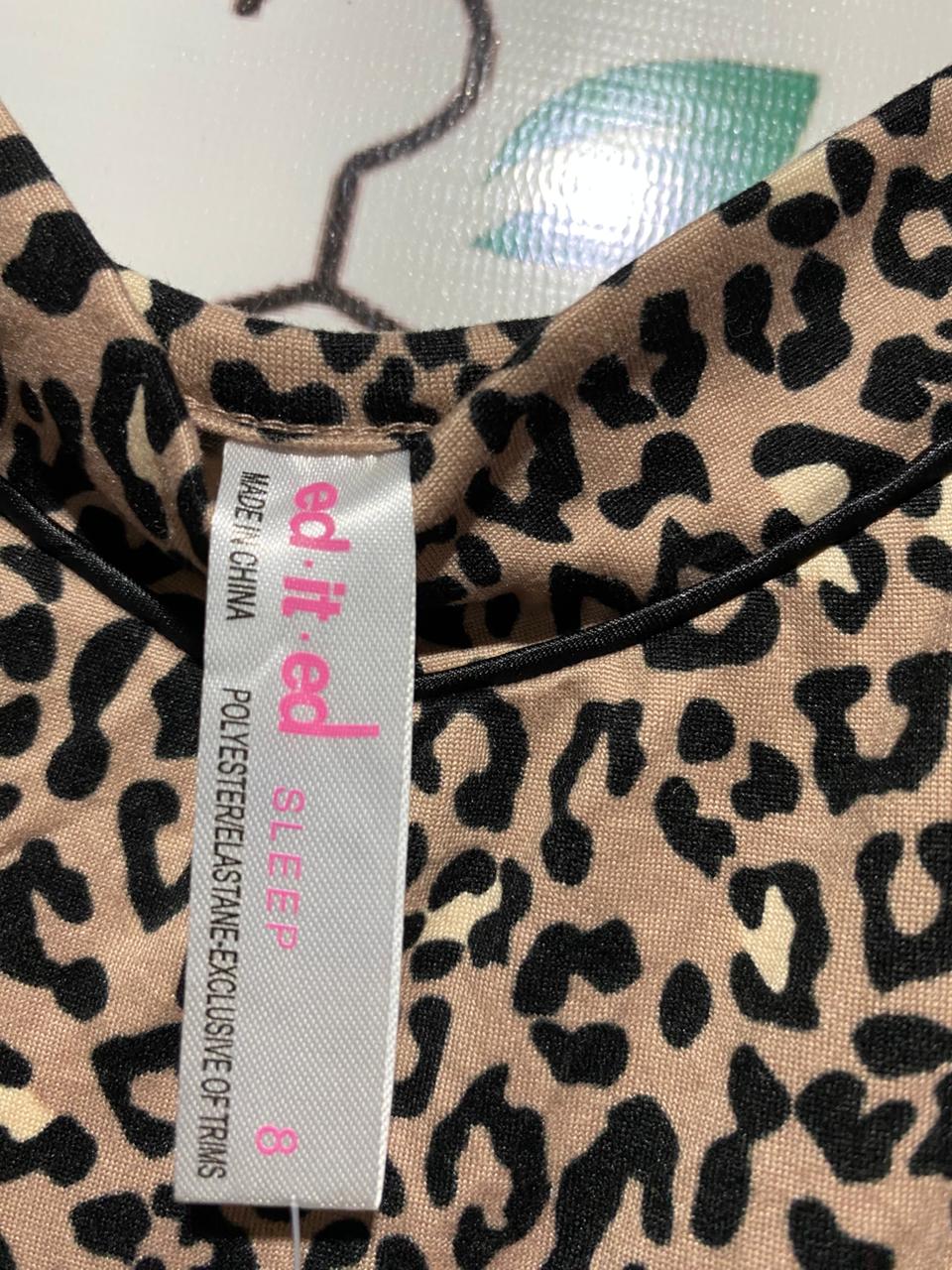 ED IT ED |S| B28| WOMEN'S LEOPARD PRINT PJ CO-ORD SET / SLEEPWEAR
