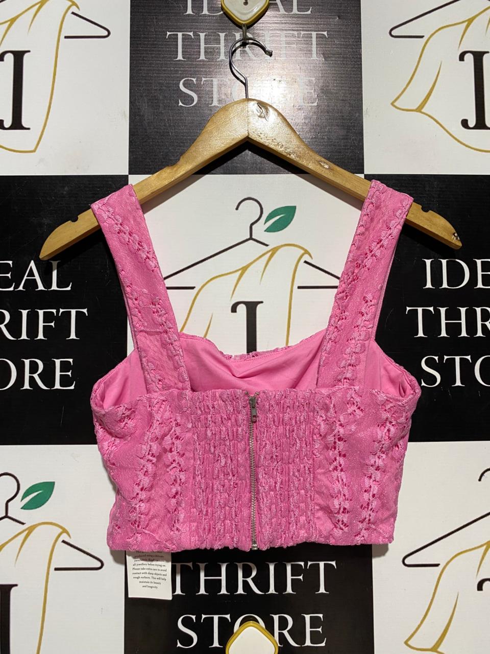 KOOKAI |S| BUST 14| B28| WOMEN'S LACE CROPPED CAMI TOP / CORSET BLOUSE
