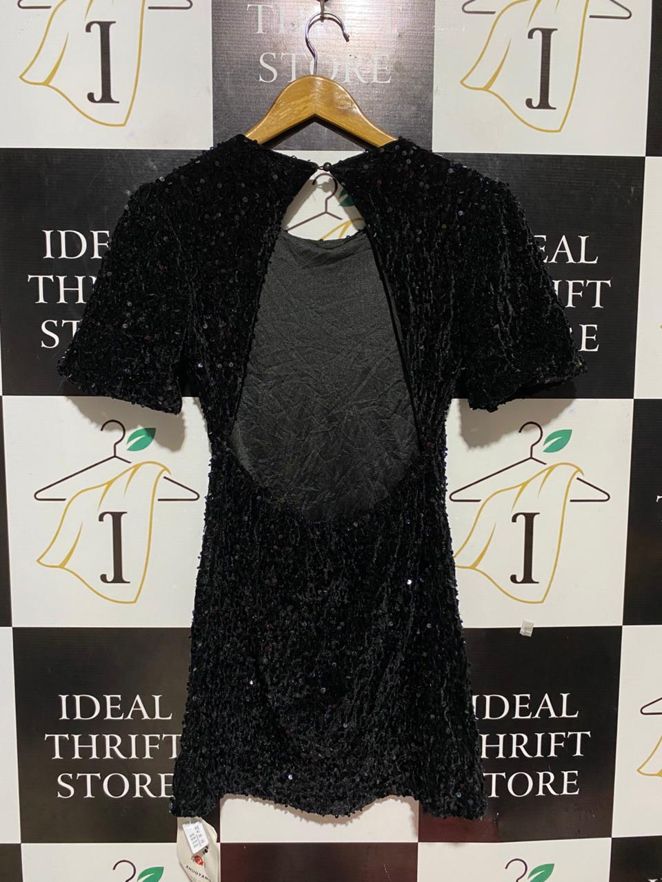 |M| BUST 16| B28| WOMEN'S SEQUINED BACKLESS MINI DRESS / PARTY WEAR