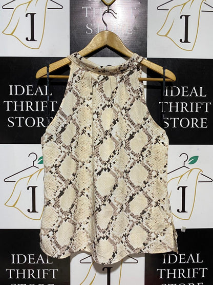 TOKITO |L| BUST 19| B28| WOMEN'S SNAKESKIN PRINT HALTER NECK BLOUSE / TOP