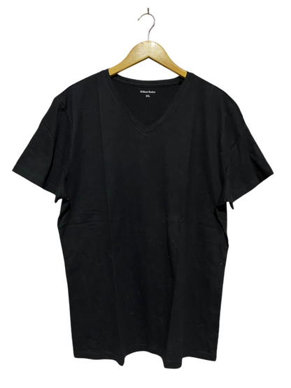 BRILLIANT BASICS |XL| BUST 23| B29| BLACK V-NECK CLASSIC CASUAL TEE SHIRT