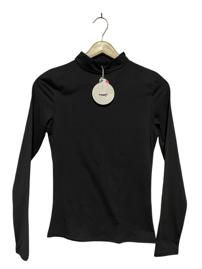 ALLY |S| BUST 15| B29| BLACK HIGH-NECK MOCK TURTLENECK LONG SLEEVE TOP