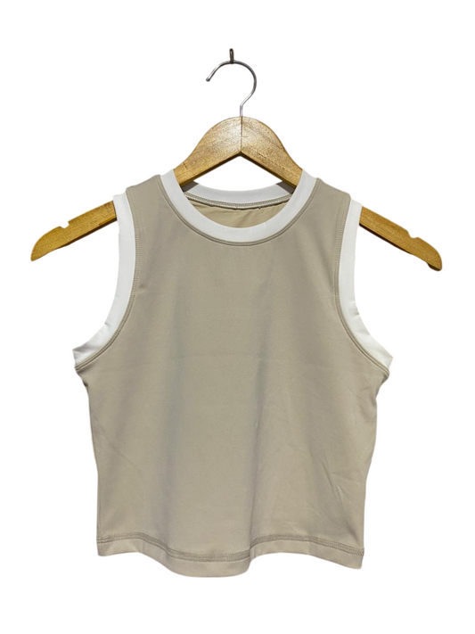 ELITE ELEVEN |M| BUST 14| B29| PREMIUM ATHLETIC BEIGE AND WHITE DOUBLE-LAYER TANK TOP