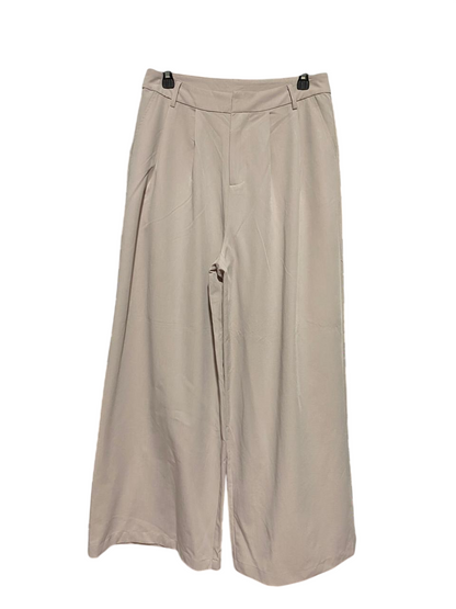CALLI |L| WAIST 30| B29| PREMIUM BEIGE HIGH-WAISTED WIDE-LEG TROUSERS