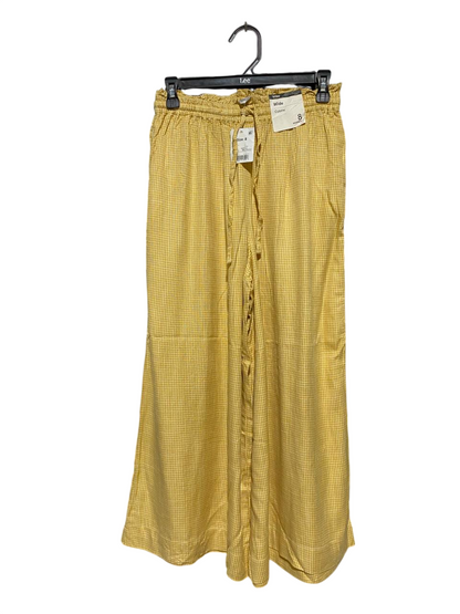 ANKO |S| WAIST 26| B29| YELLOW GINGHAM CHECKERED WIDE-LEG CULOTTE TROUSERS