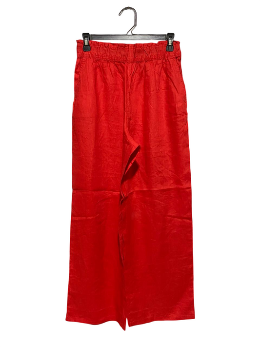 H&M |M| WAIST 28| B29| PREMIUM VIBRANT RED LINEN WIDE-LEG TROUSERS