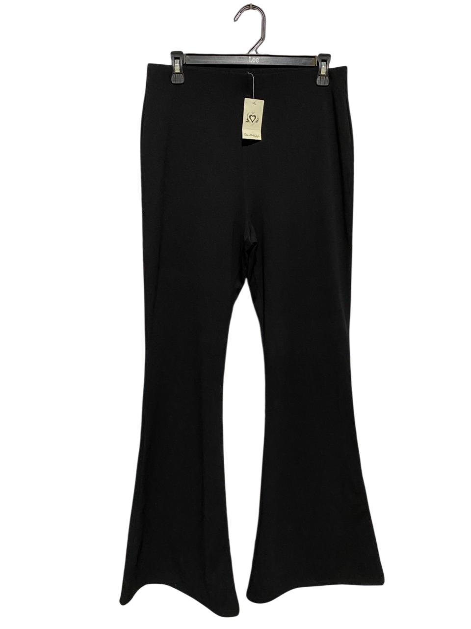 MISS SELFIDGE |L| WAIST 30| B29| PREMIUM SOLID BLACK HIGH-WAISTED FLARED TROUSERS