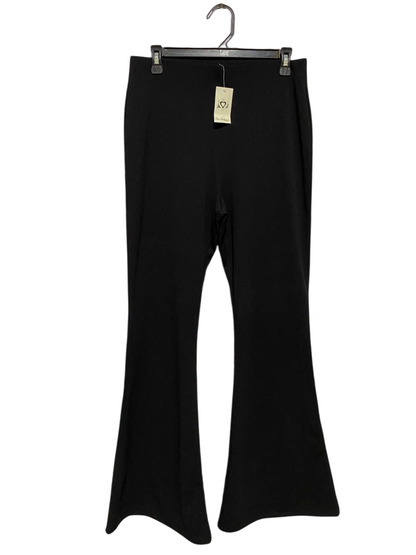 MISS SELFIDGE |L| WAIST 30| B29| PREMIUM SOLID BLACK HIGH-WAISTED FLARED TROUSERS