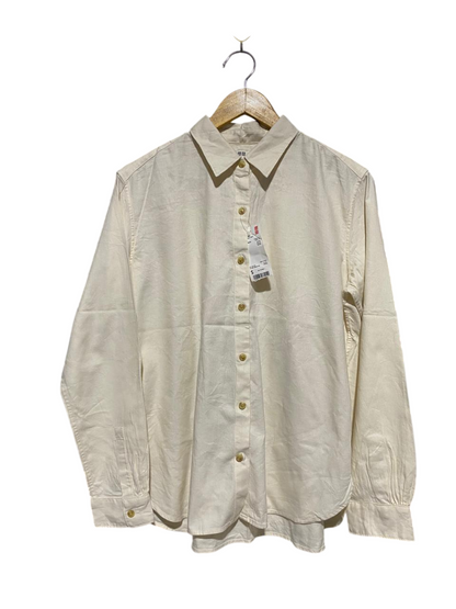 UNIQLO |S| BUST 21| B29| PREMIUM OFF-WHITE LONG-SLEEVE BUTTON-DOWN SHIRT